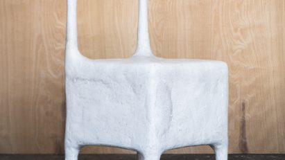 White plasticine-like chair