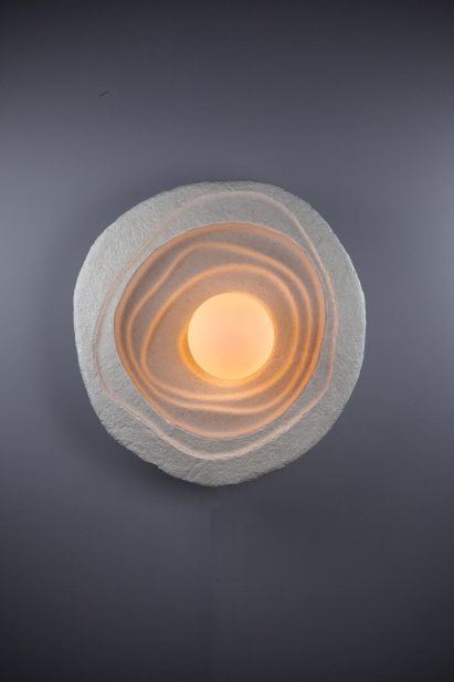 Spherical lighting design mounted on wall