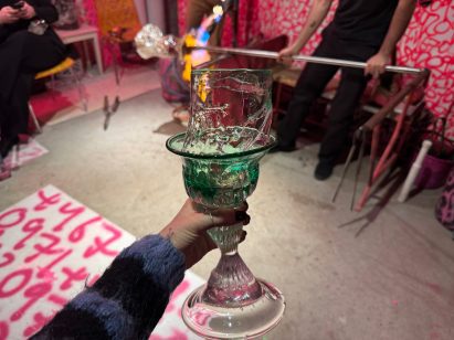 giant heavy glass goblet