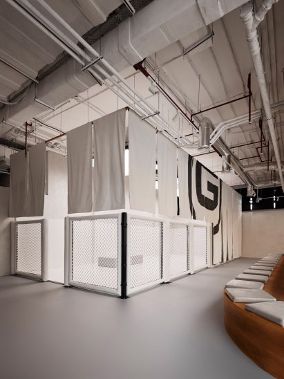 Fighting area inside jiu-jitsu gym in Doha