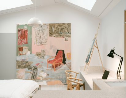 Interior of a garden studio in London