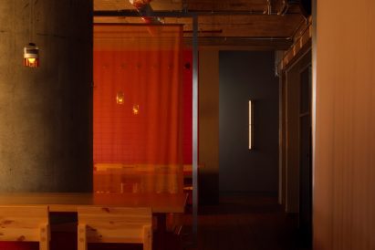 Orange-hued pendant lights