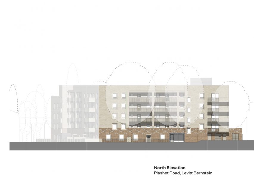 North elevation Plashet Road by Levitt Bernstein