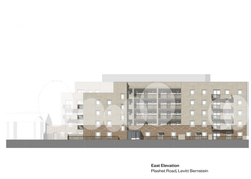 East elevation Plashet Road by Levitt Bernstein