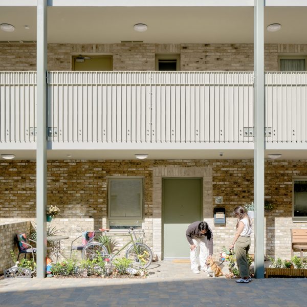 Front garden of social housing by Levitt Bernstein