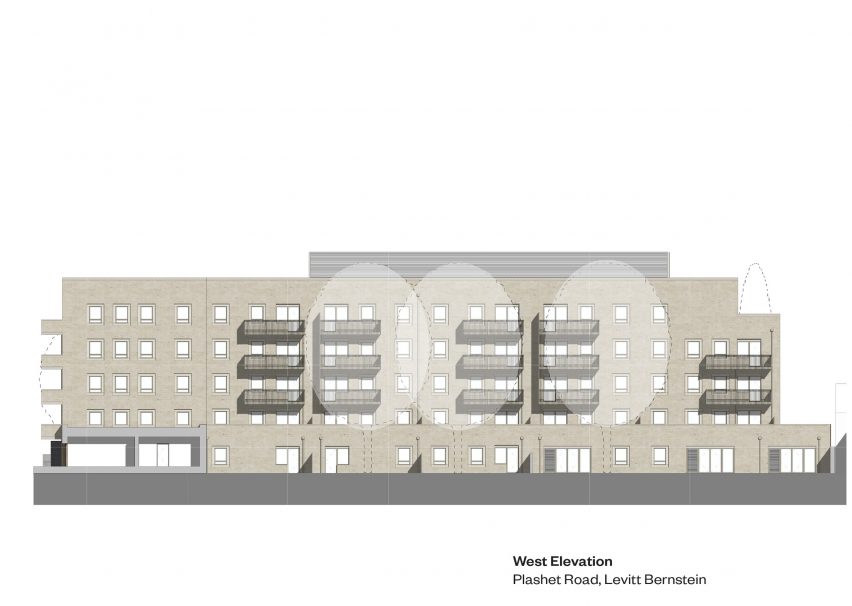 West elevation Plashet Road by Levitt Bernstein
