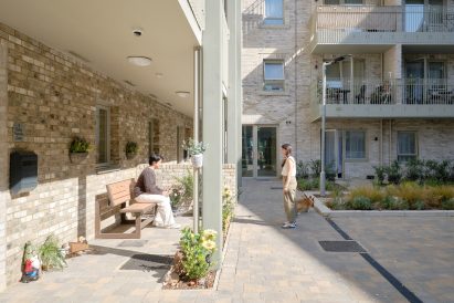 Courtyard of London social housing