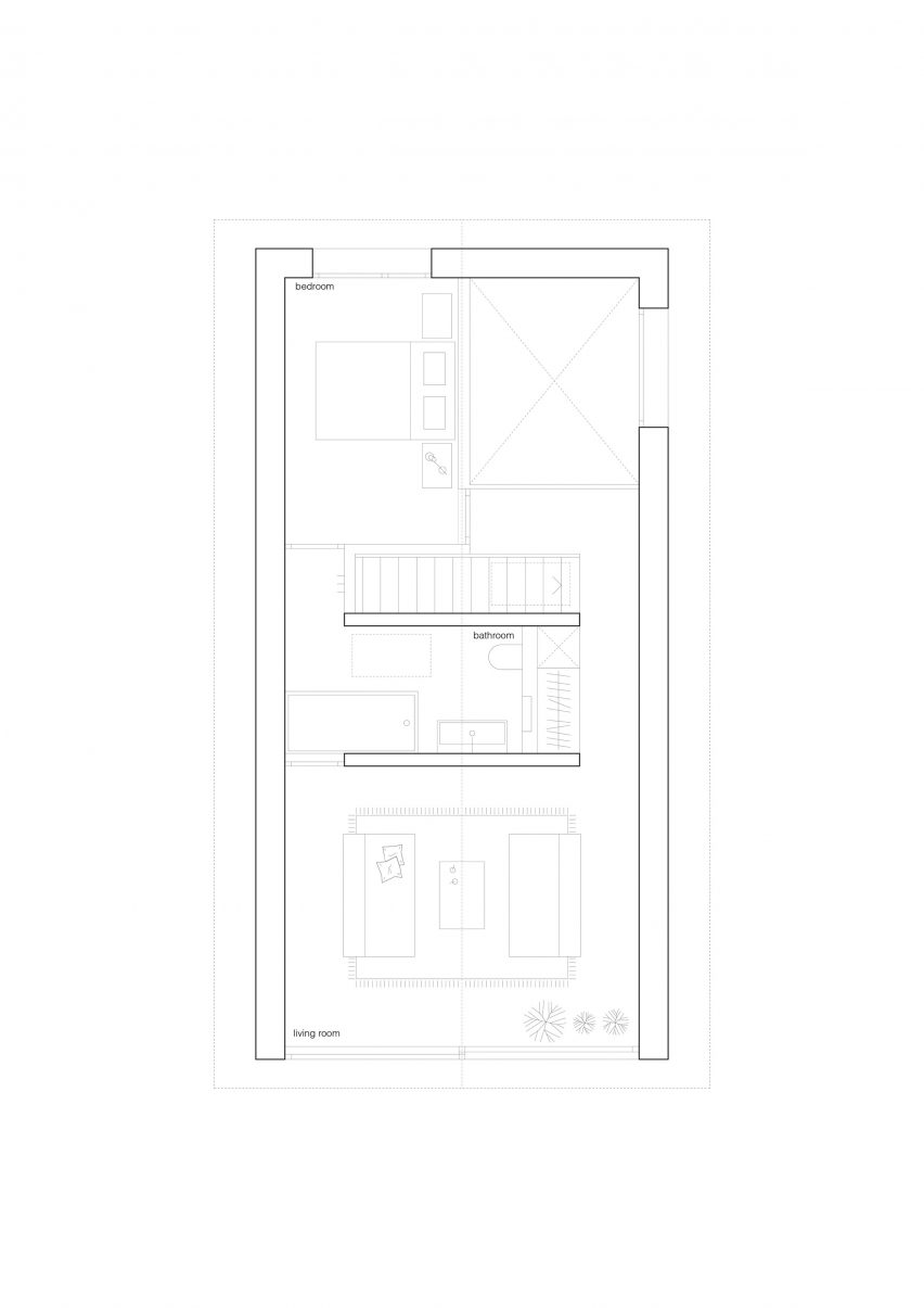 Attic floor plan The Wandering House by Lionel Ballmer Architectes