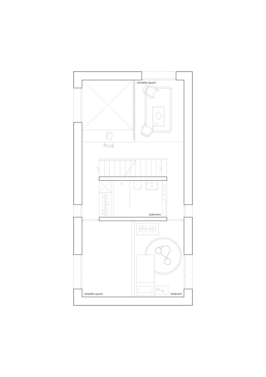 First floor plan The Wandering House by Lionel Ballmer Architectes