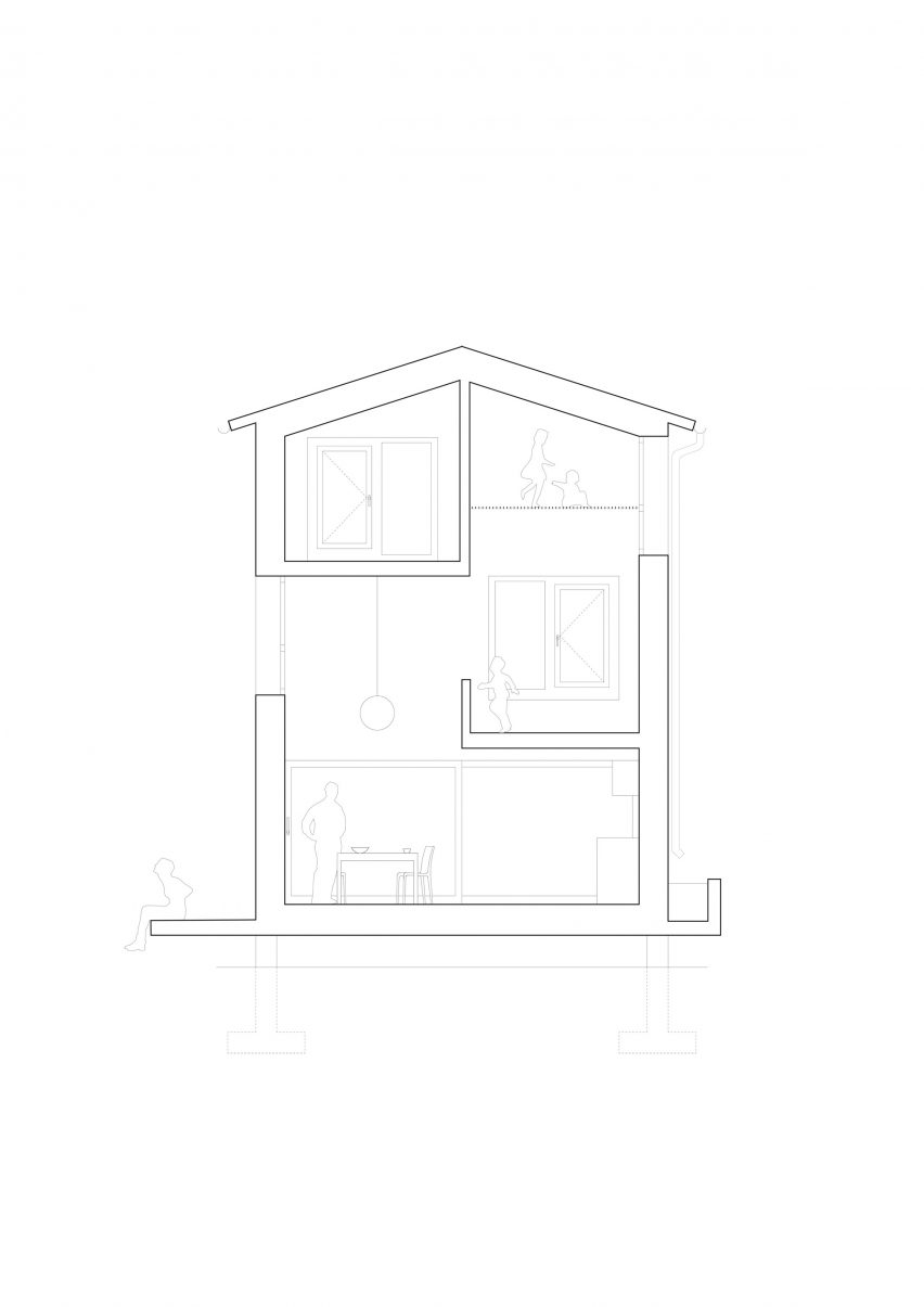 Section The Wandering House by Lionel Ballmer Architectes