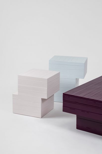 Close-up of stools from Jello collection