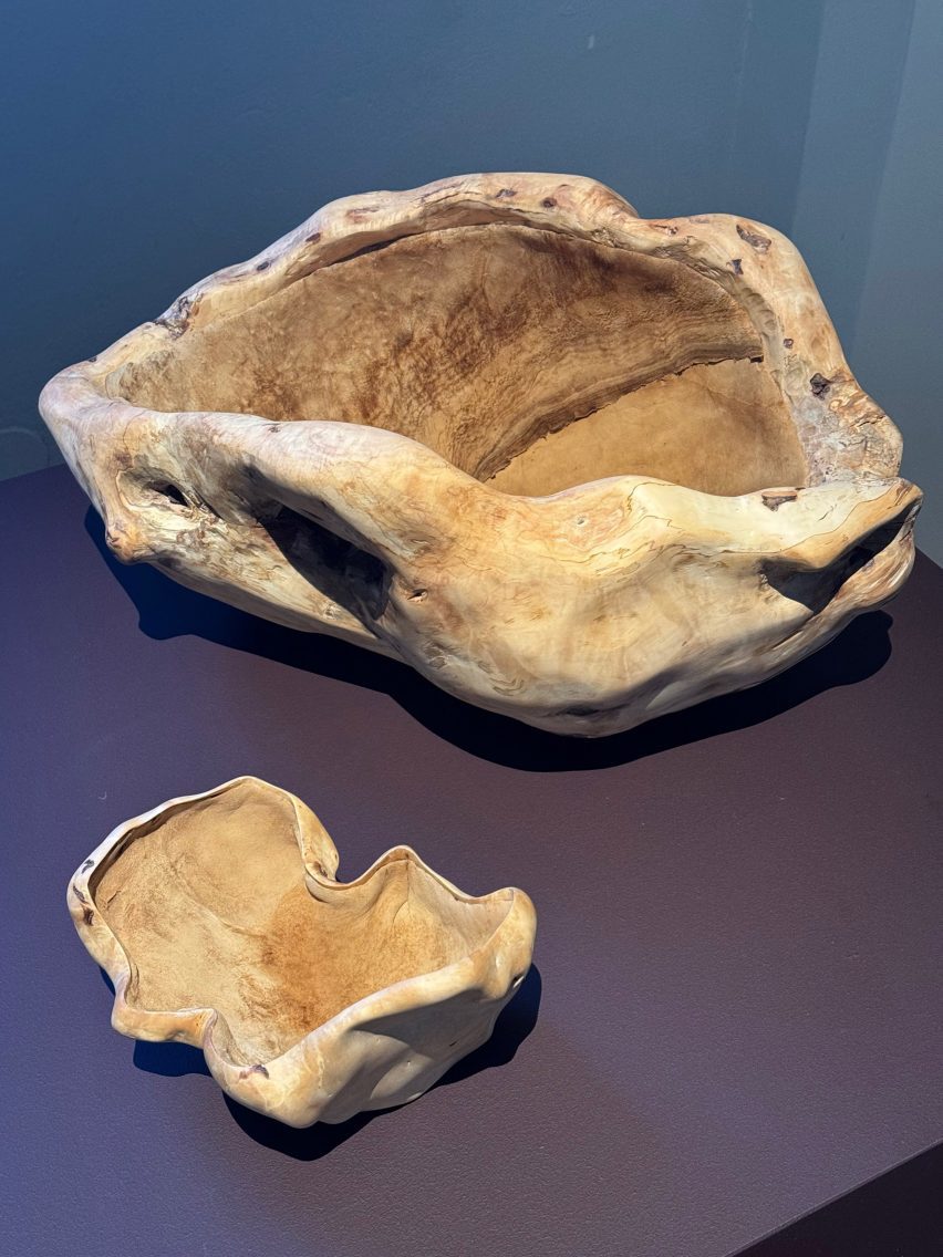 Two bowls resembling leather