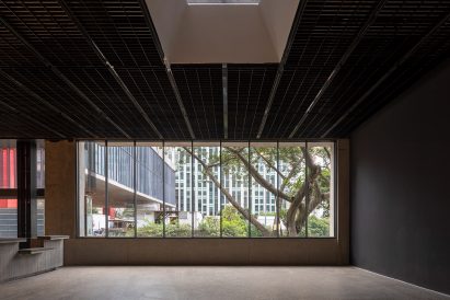 Interior view of gallery space within MASP extension by Metro Arquitetos Associados