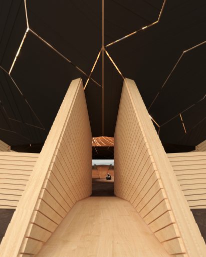 Buttresses on Burning Man 2025 temple