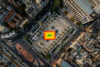 Overhead shot of a colourful mat in Bangkok