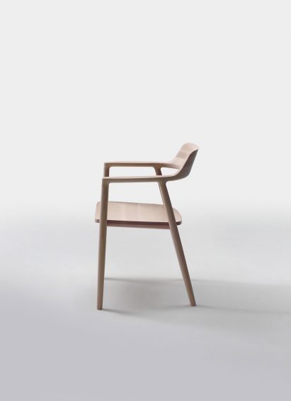 Side profile of armchair