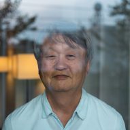 portrait of a man through a window