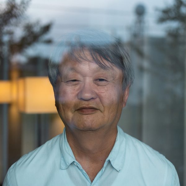 portrait of a man through a window