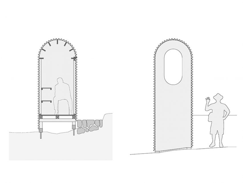 Section and elevation of The Goodviewloo by Nico Goebel