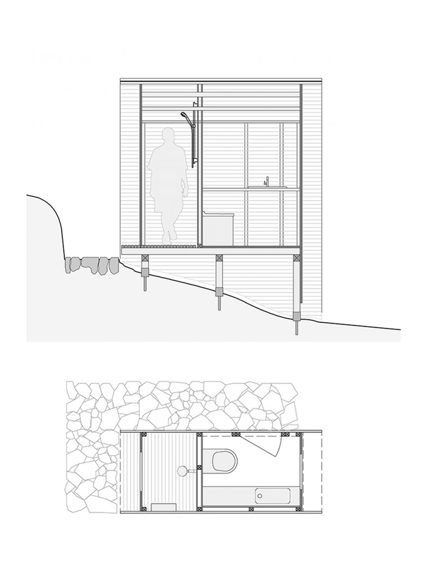 Plan and section of The Goodviewloo by Nico Goebel