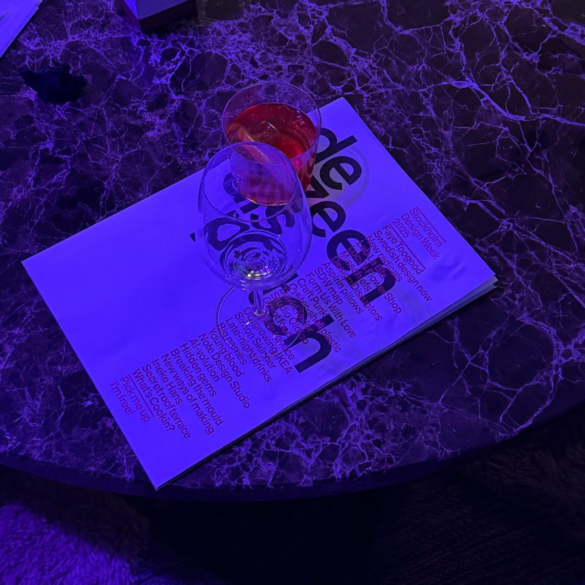 Campari ontop of a copy of Dezeen Dispatch