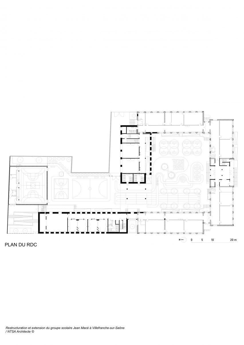 Plan of Groupe Scolaire Jean Macé by NTSA Architectes