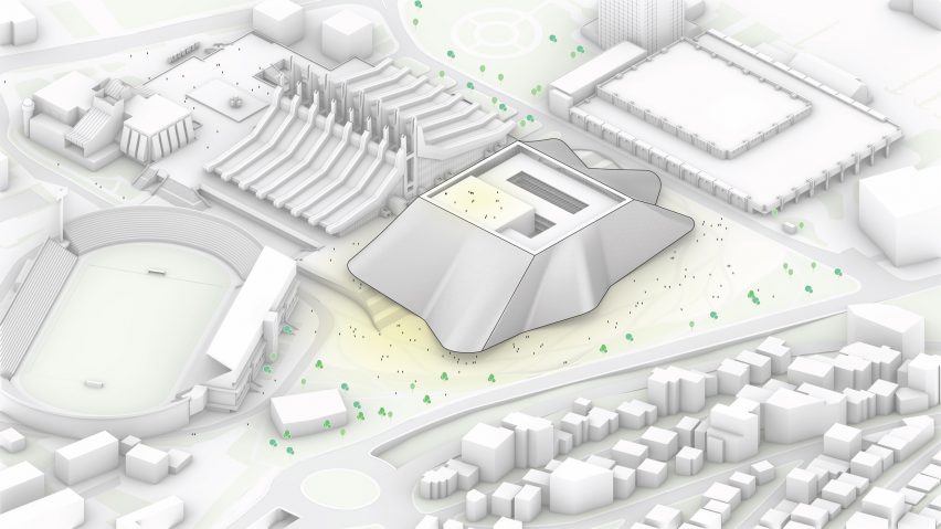 Site diagram of the Opera and Ballet Theatre of Kosovo by BIG