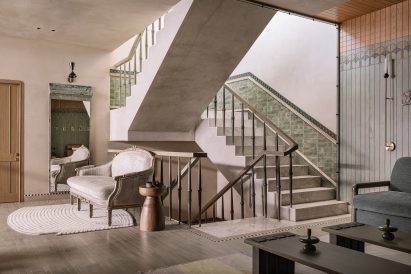 Tile-clad staircase