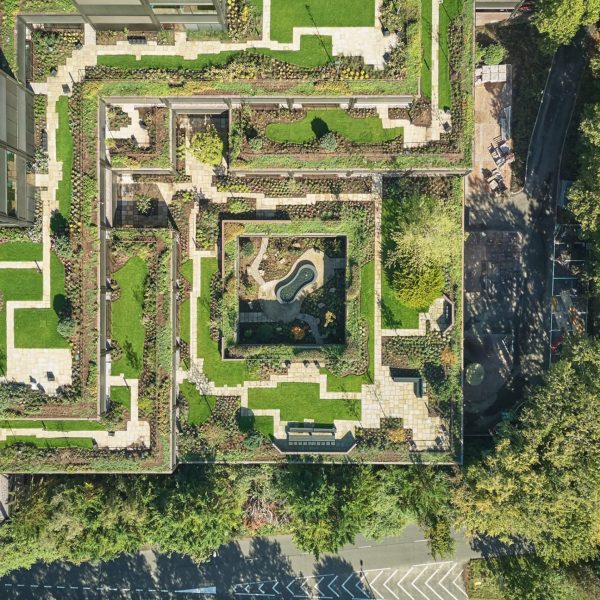 Plant office aerial view