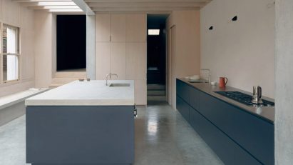 Eight kitchens with shiny polished concrete floors