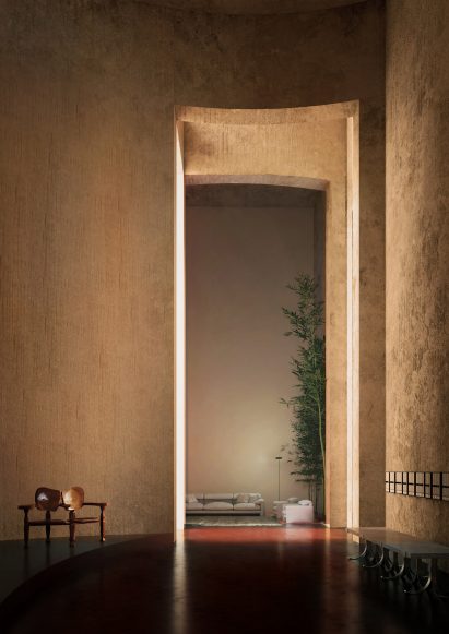 Interior render of Papuli Tower by Ricardo Bofill Taller de Arquitectura