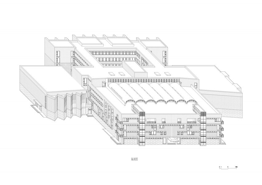 Shanghai Jiao Tong University School of Design Building axonometric drawing