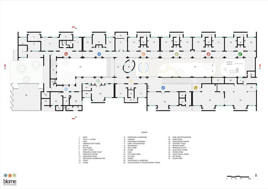 Floor plan of Sai Kirupa Special School by Biome Environmental Solutions