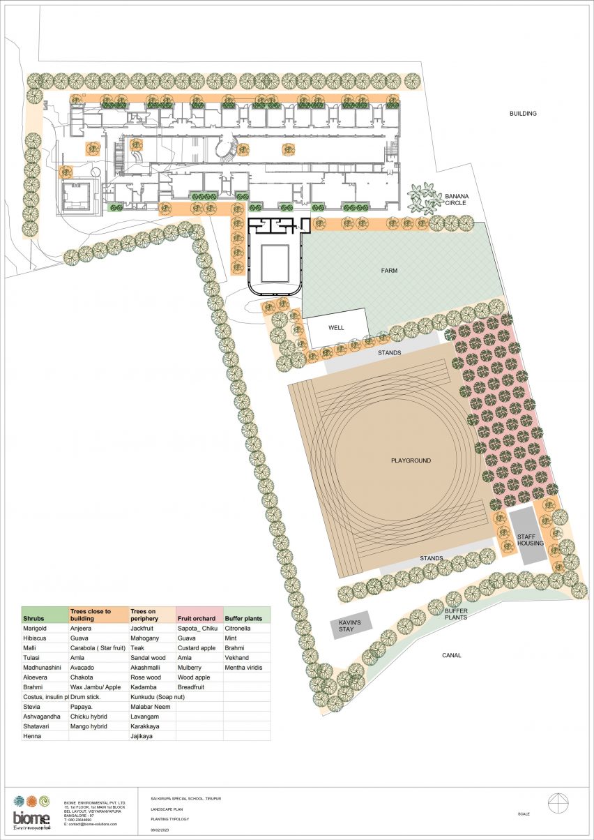 Site plan of Sai Kirupa Special School by Biome Environmental Solutions