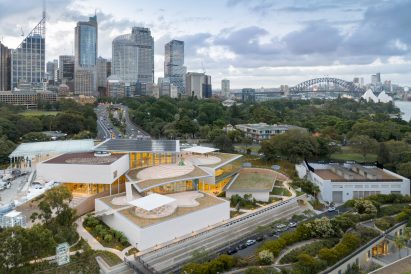 Aerial view of Sydney Modern in Australia by SANAA