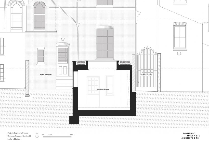 Section of Segmental House by Dominic McKenzie Architects