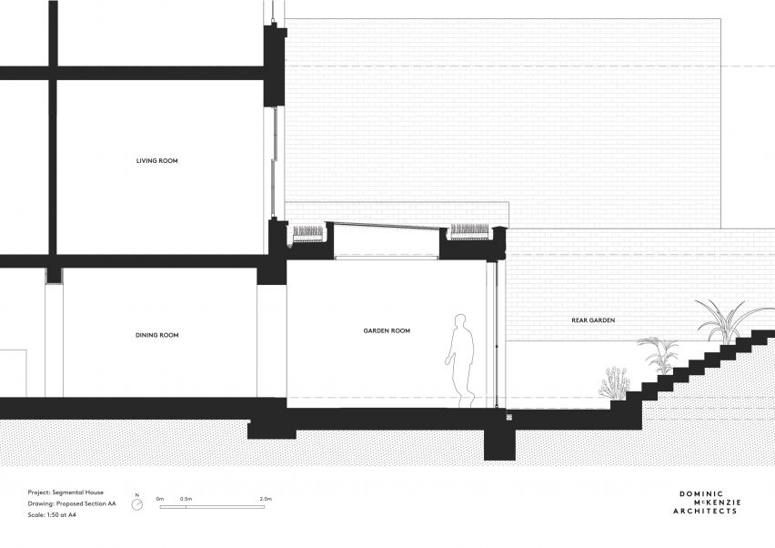 Section of Segmental House by Dominic McKenzie Architects