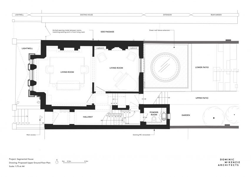 Floor plan of Segmental House by Dominic McKenzie Architects