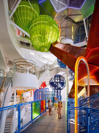 Colourful blocks of play spaces
