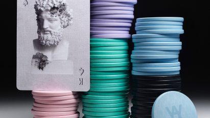 Chips and cards from WPT Daniel Arsham Poker Set