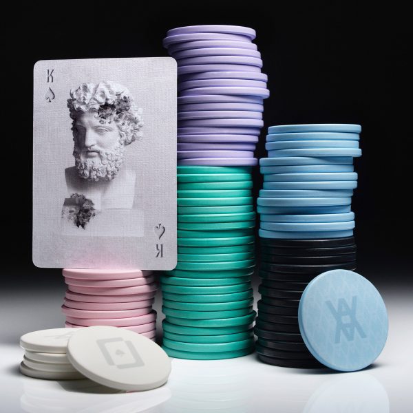 Chips and cards from WPT Daniel Arsham Poker Set