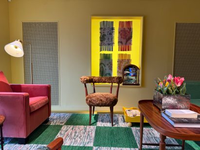 interior design with yellow picture and chair