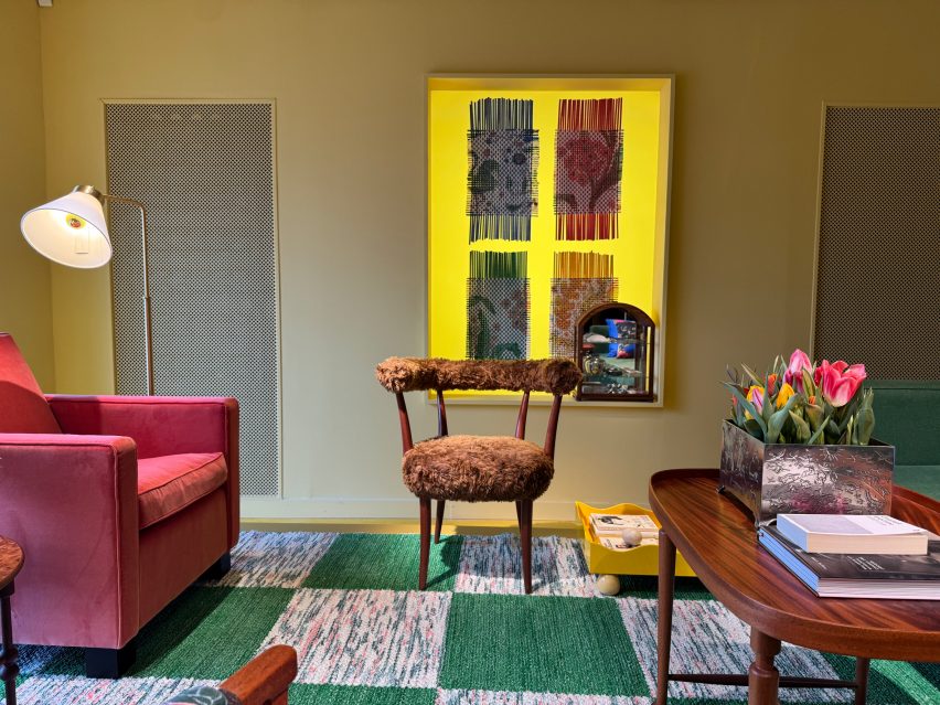 interior design with yellow picture and chair