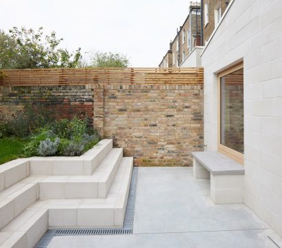 External patio within Hoj House extension in London