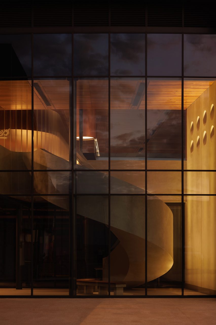 Spiral staircase as seen from outside