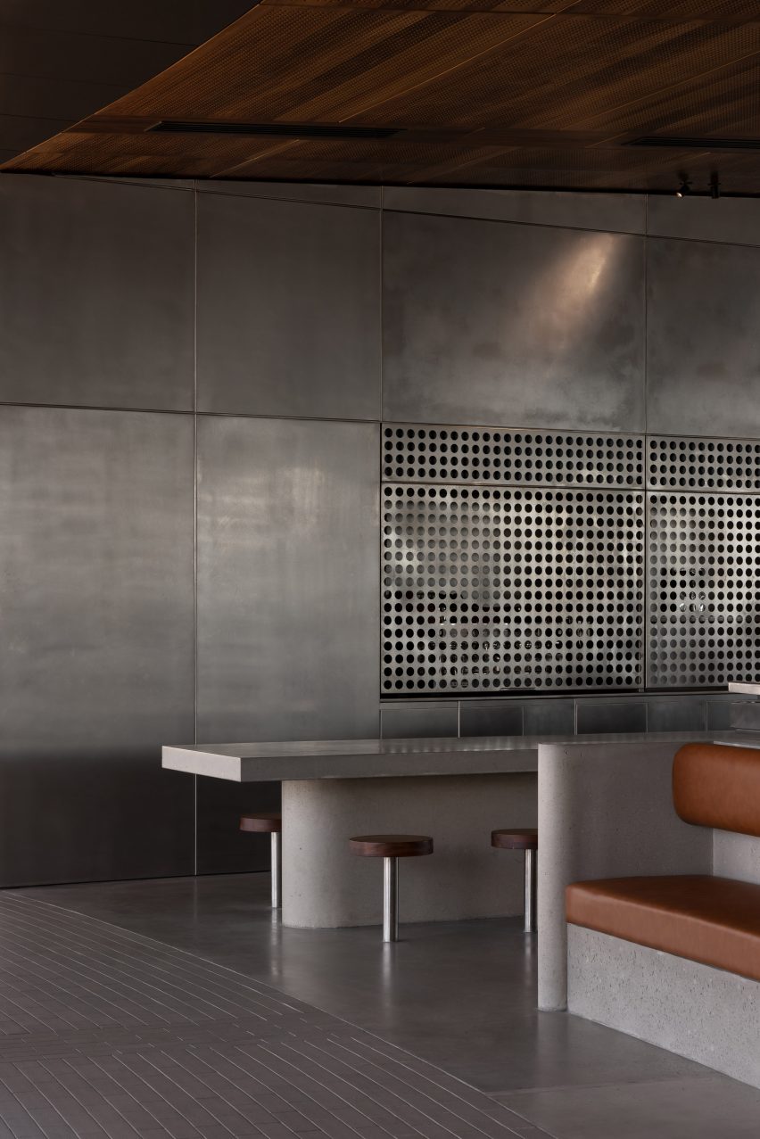 Metal kitchen drinks area