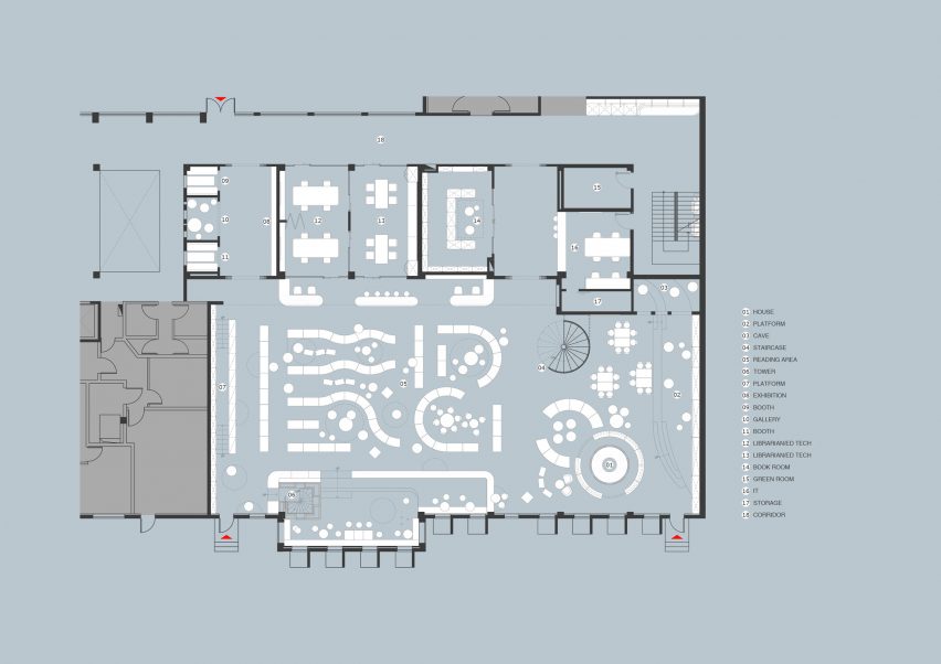 Ground floor plan Children's library by Studio Vapore
