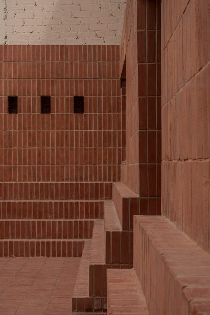 Red ceramic brick walls