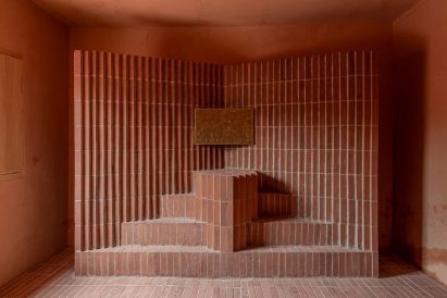 Sheltered brick altar