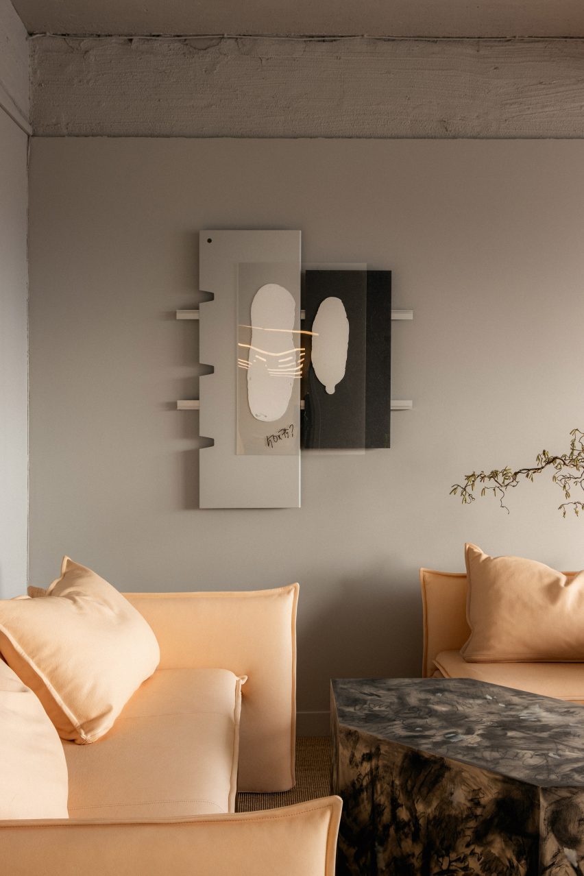 Chair and wall piece in The Executive office furniture by Jenny Nordberg